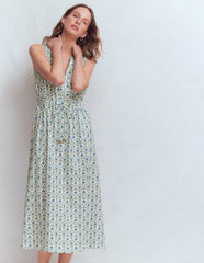 Delphine Midi Sleeveless Dress-Ivory, Flower Lattice / Boden us