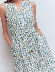 Delphine Midi Sleeveless Dress-Ivory, Flower Lattice / Boden us