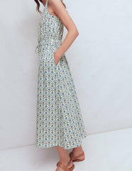 Delphine Midi Sleeveless Dress-Ivory, Flower Lattice / Boden us