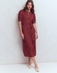 Puff Sleeve Ponte Shirt Dress-Red Pear, Painted Dot / Boden Discount