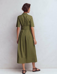 Zoe Short Sleeve Shirt Dress-Woodland Green / Boden On sale