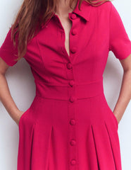 Bridget Ponte Shirt Dress-Pomegranate / Boden