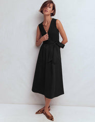 Zip-front Mix Media Dress-Black / Boden Outlet