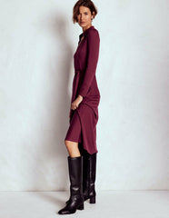 Imogen Collared Jersey Dress-Deep Wisteria / Boden