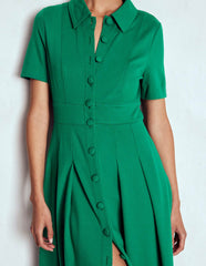 Bridget Ponte Shirt Dress-Jewel Green / Boden Sale