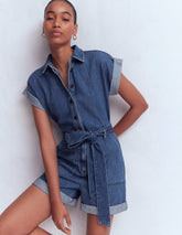 Kay Denim Playsuit-Denim / Boden Sale