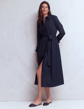 Alexa Cotton Midi Shirt Dress-Navy / Boden Outlet