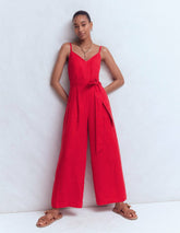 Strappy Linen Jumpsuit-Salsa / Boden On sale