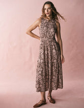 Camalie Jersey Maxi Dress-Raw Umber, Flowerbed Bloom / Boden us