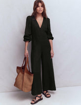 Lola Linen Jumpsuit-Black / Boden
