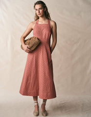 Cross Back Broderie Midi Dress-Vintage Rose Broderie / Boden On sale