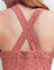 Cross Back Broderie Midi Dress-Vintage Rose Broderie / Boden On sale