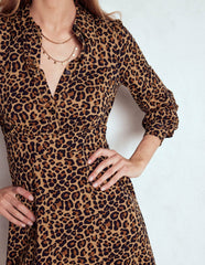 Orla Short Jersey Shirt Dress-Cheetah Pop / Boden Discount
