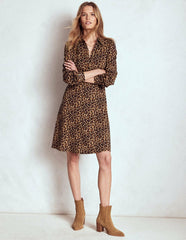 Orla Short Jersey Shirt Dress-Cheetah Pop / Boden Discount