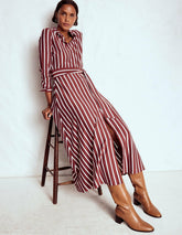 Marcia Jersey Shirt Dress-Burnt Orange, Painted Dot / Boden On sale