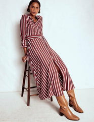 Marcia Jersey Shirt Dress-Burnt Orange, Painted Dot / Boden On sale