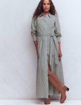 Ellie Cotton Maxi Shirt Dress-Texture Stripe / Boden Outlet