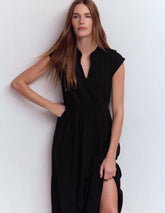 Alba Smocked Jersey Midi Dress-Black / Boden On sale