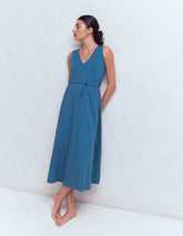 Mia V-neck Jersey Midi Dress-Tourmaline Blue / Boden us