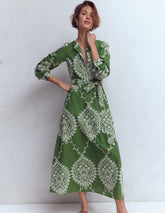 Ava Cotton Midi Dress-Green Broderie / Boden Outlet