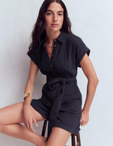 Kay Double Cloth Playsuit-Navy / Boden Online
