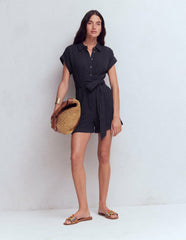 Kay Double Cloth Playsuit-Navy / Boden Online