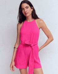 Rosa Double Cloth Playsuit-Pink Peony / Boden Outlet