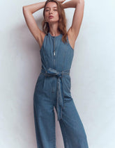 Sleeveless Denim Jumpsuit-Mid Vintage Wash / Boden