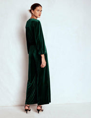 Jersey Velvet Wrap Jumpsuit-Emerald Night / Boden Sale