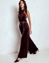 Jersey Halter Jumpsuit-Dark Cherry / Boden Online