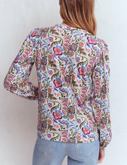 Mya Smocked Jersey Shirt-Multi, Flourishing Meadow / Boden Discount