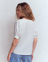 Rae Linen Top-White / Boden Sale