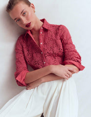 Cara Lace Shirt-Cherry Blush / Boden Discount