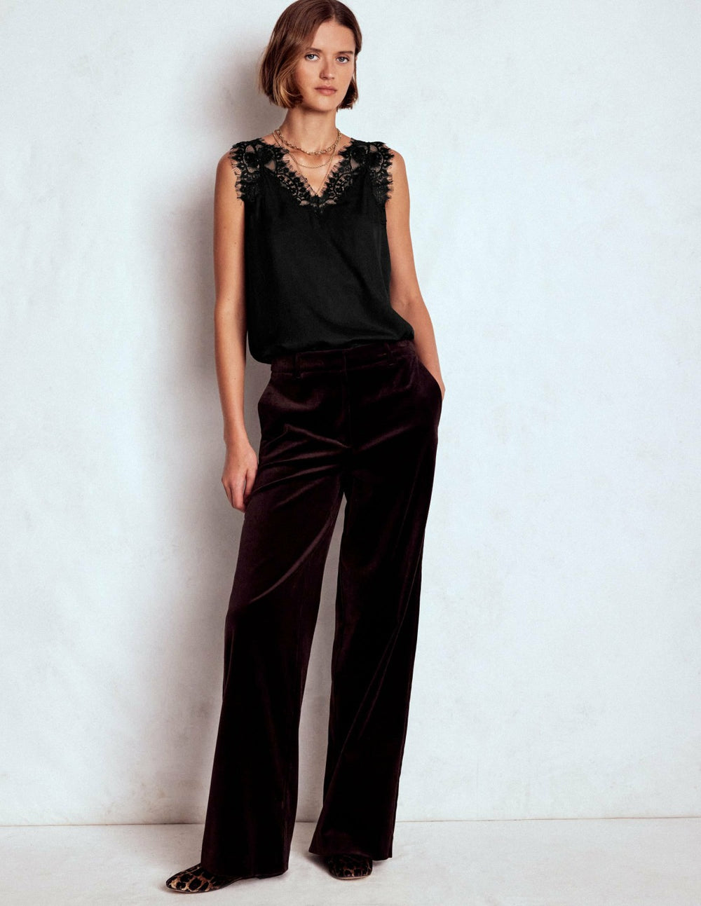 Ara Silk Blend Lace Cami-Black / Boden