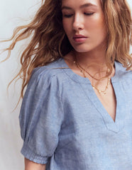 Rae Linen Top-Chambray / Boden Sale