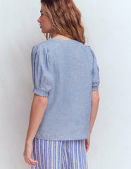 Rae Linen Top-Chambray / Boden Sale