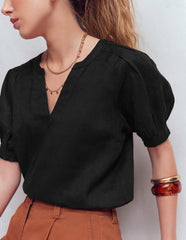 Rae Linen Top-Black / Boden Outlet