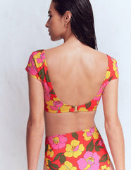 Sweetheart Sleeve Bikini Top-Red, Radiant Bloom / Boden Discount