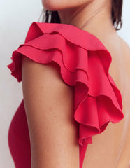 Mega Ruffle Swimsuit-Rosy / Boden Sale