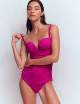 Pleated Cup Swimsuit-Bright Fuchsia / Boden Discount