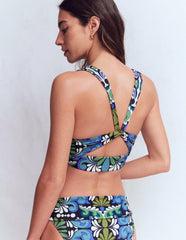 Mykonos Deep V Bikini Top-French Navy, Bloom Tapestry / Boden Discount