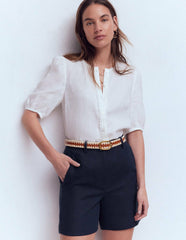 Belgravia Linen Shorts-Navy / Boden