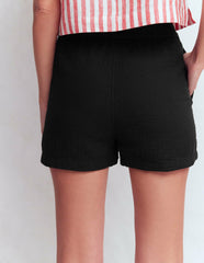 Pull On Double Cloth Shorts-Black / Boden Sale