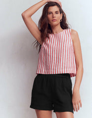 Pull On Double Cloth Shorts-Black / Boden Sale