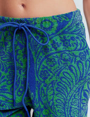 Islington Towelling Shorts-Green/ Blue, Enchanted Paisley / Boden Online