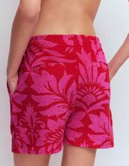 Islington Towelling Shorts-Salsa, Floral / Boden