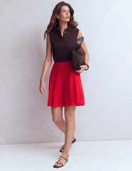Highbury Pleated Linen Shorts-Deep Red / Boden Discount