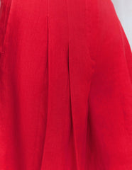 Highbury Pleated Linen Shorts-Deep Red / Boden Discount