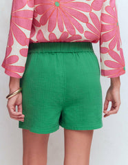 Pull On Double Cloth Shorts-Shamrock Green / Boden Sale