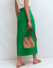 Dimitra Linen Column Skirt-Rich Emerald / Boden Discount